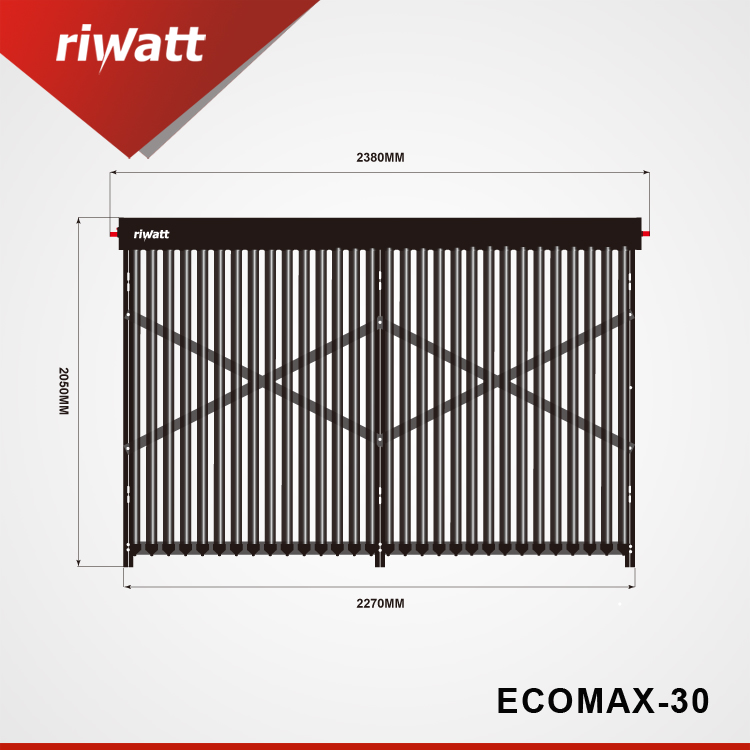 30 tubes solar collector size