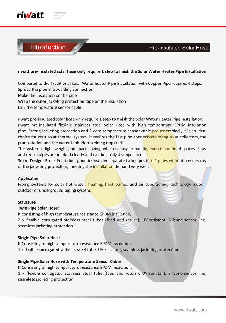 china solar water heater pipeline supplier