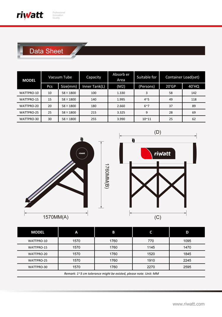 316L 200l 300l solar water heater 