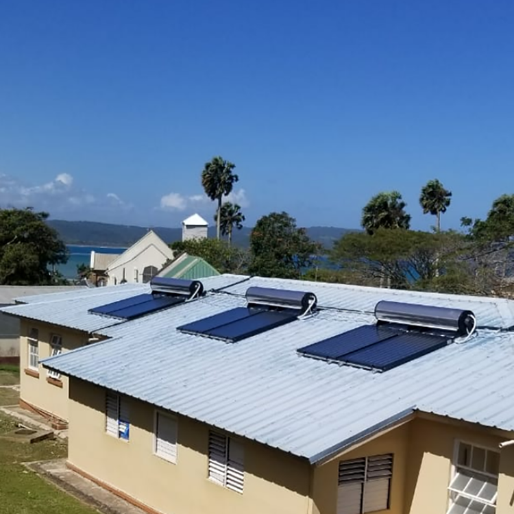riwatt flat panel solar water heater 300l for hotel in Jamaica
