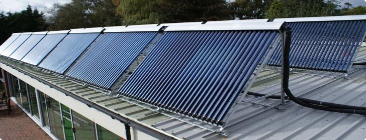 commercial solar hot wate rheating project