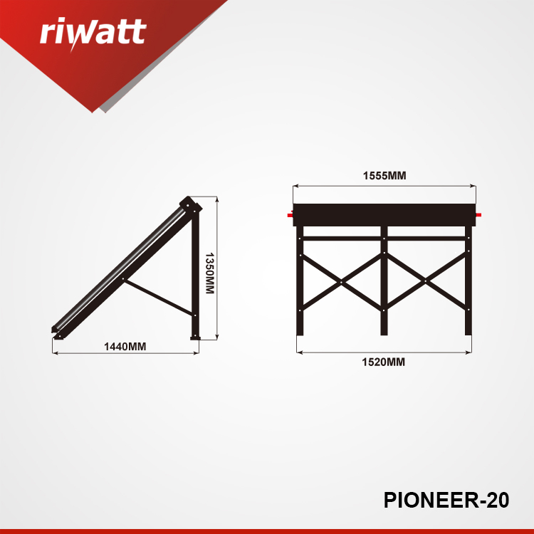 solar collector of 20 tubes size