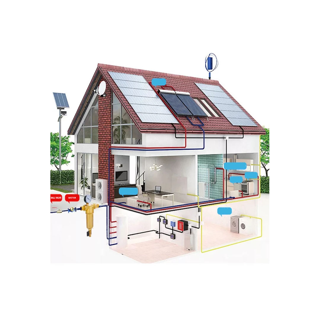 solar water heater solar power system wind turbine and solar led light all in one system