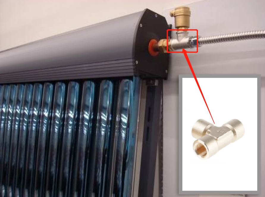 Solar water heater 34'' brass BSP Tee Joint