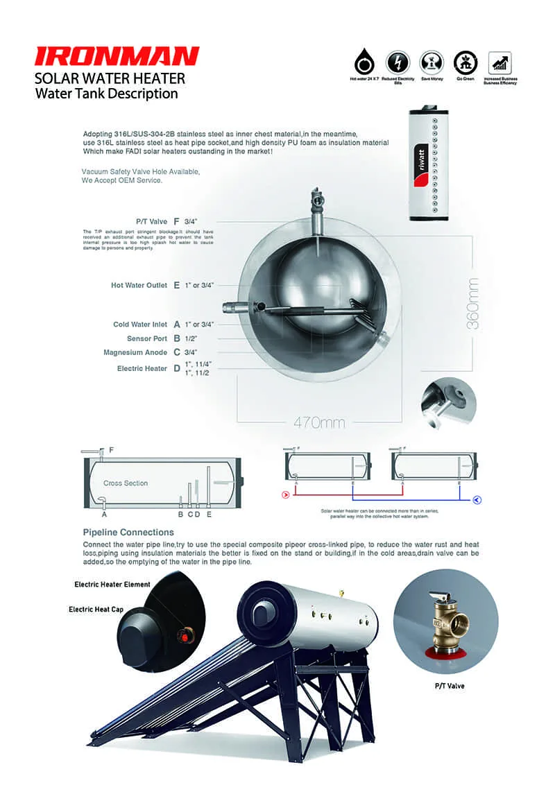 high pressure solar water heater