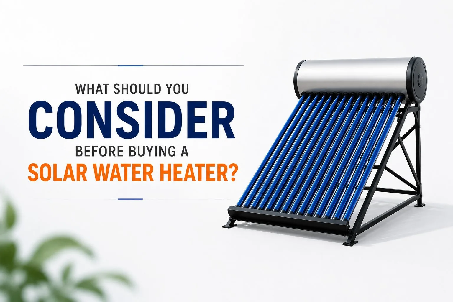 What Should You Consider Before Buying a Solar Water Heater?